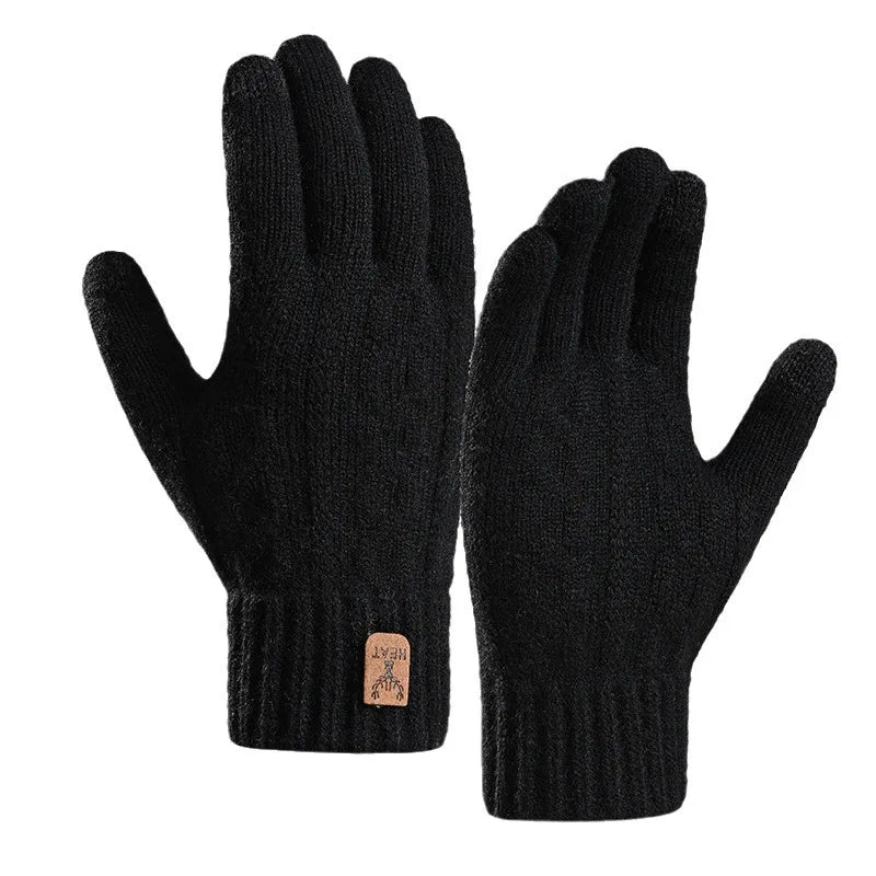 Men's Fleece-Lined Touchscreen Knit Gloves
