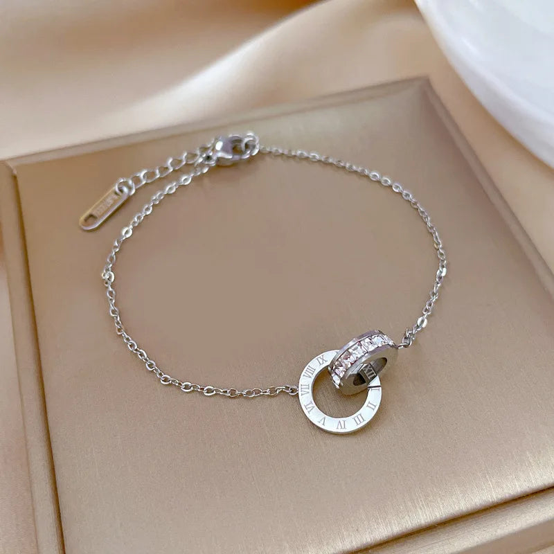 🔢 Roman Numeral Zircon Bracelet