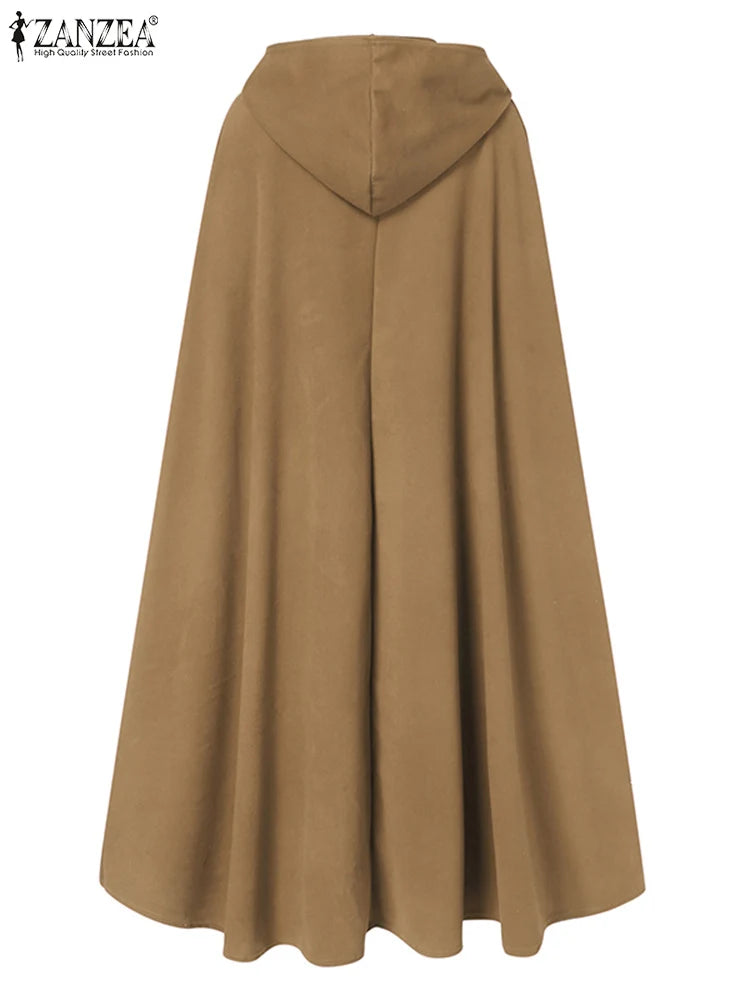 Women's Long Hooded Cape Coat