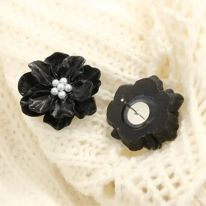 Colorful Enamel Big Flower Earrings