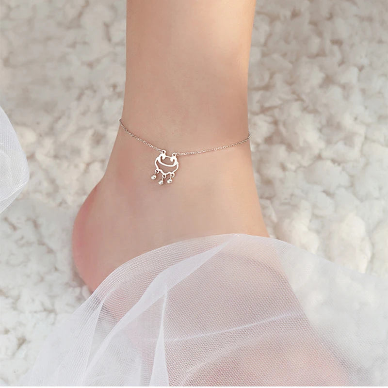 925 Silver Double-Layer Disc Anklet