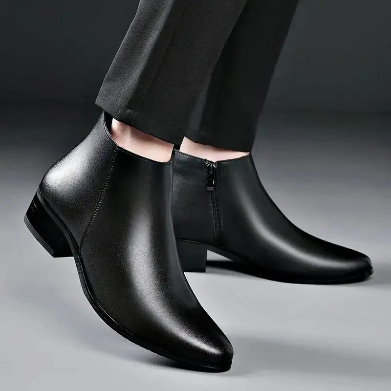 Men's Plush-Lined Leather Chelsea Boots