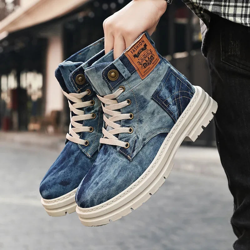 Men's Denim Height-Increase Shoes