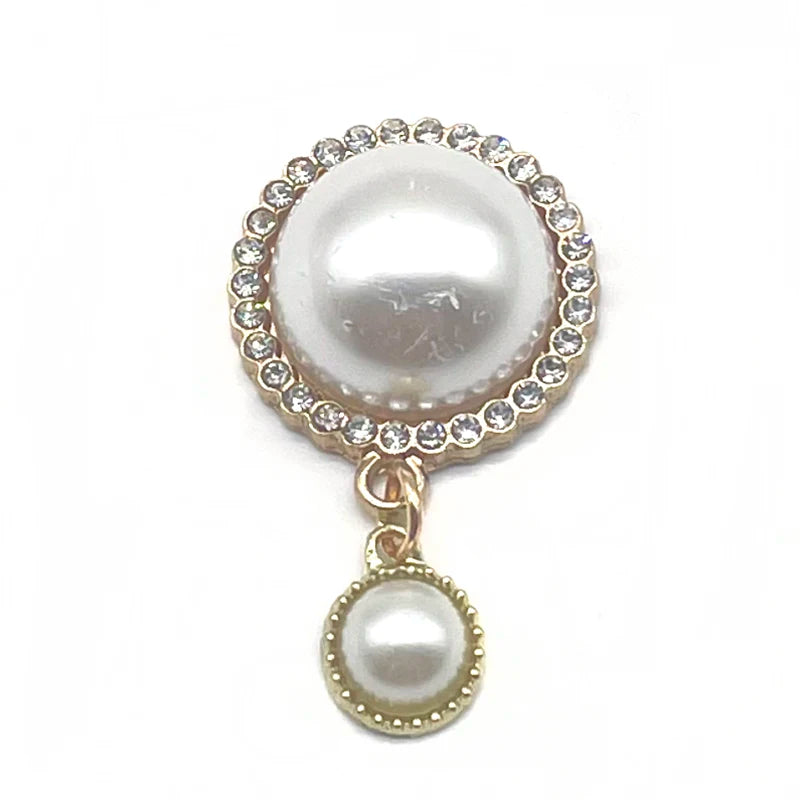 Metal Pearl Shoe Charms