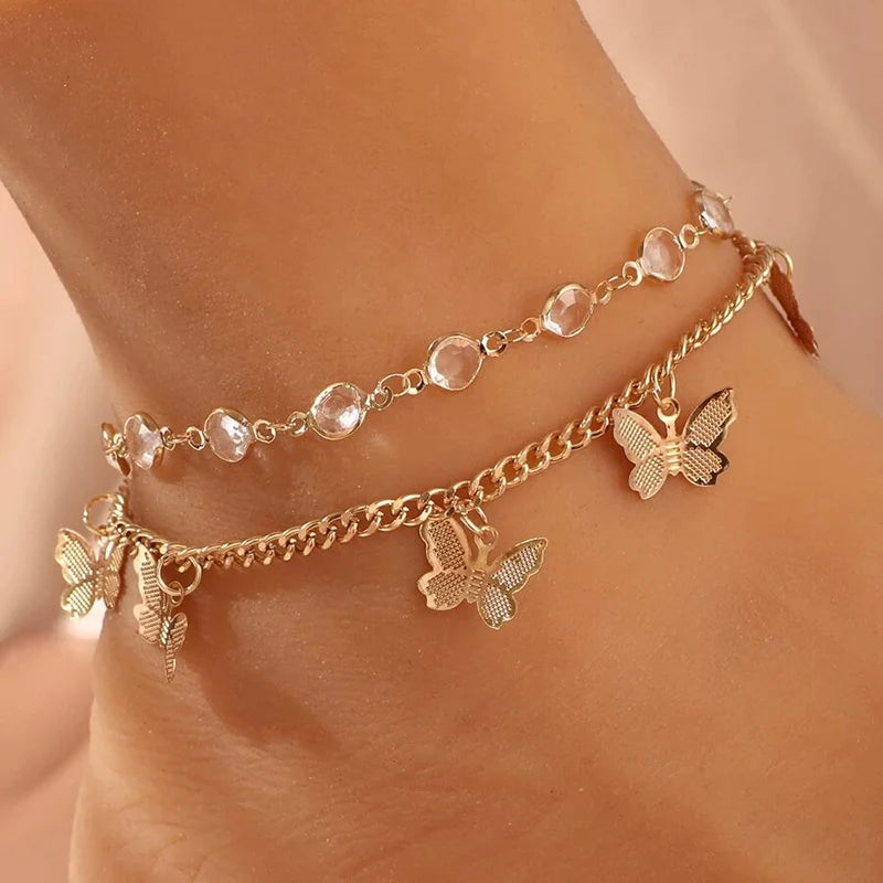 ⭐ Boho Star Crystal Anklet