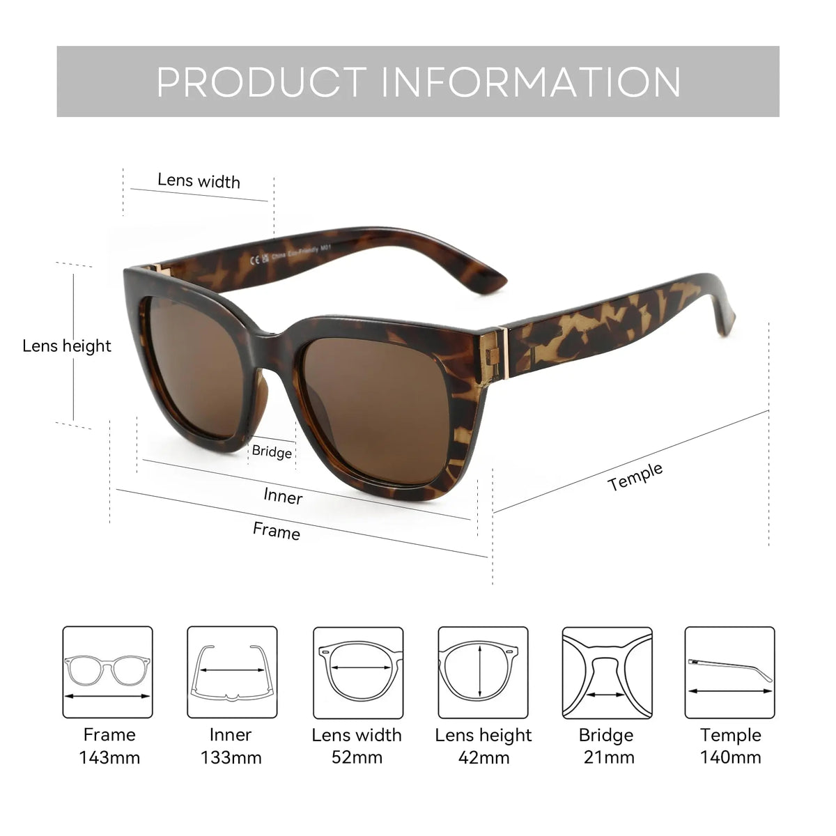Women's Polarized Butterfly Prescription Sunglasses