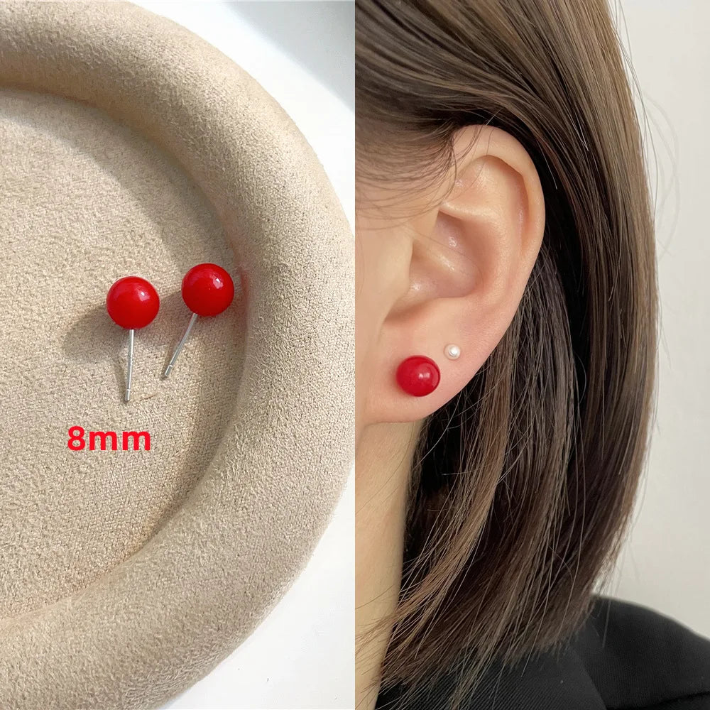 Classic White Pearl Stud Earrings