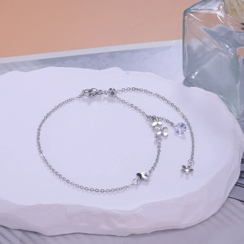 925 Silver Double-Layer Disc Anklet
