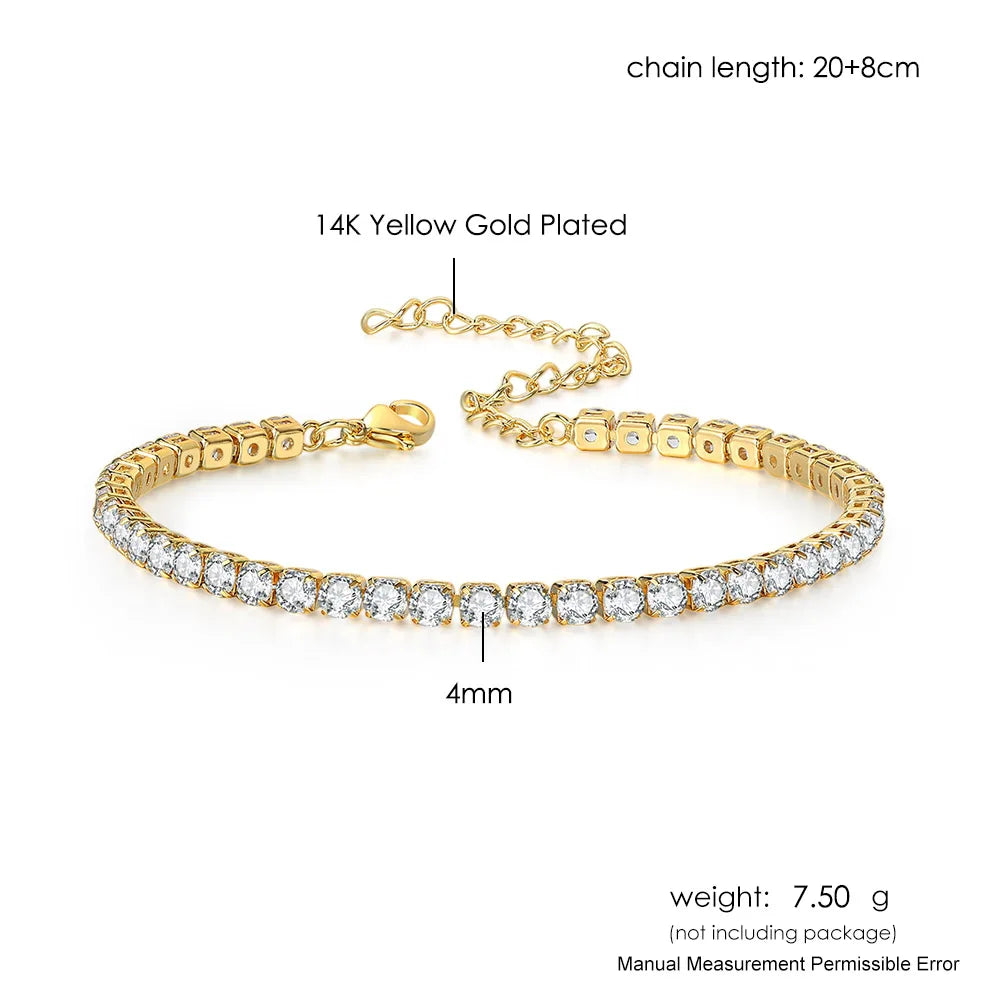 Zircon Tennis Chain Anklet