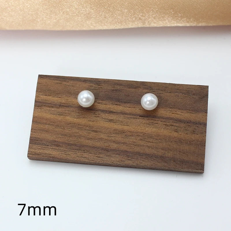 Classic White Pearl Stud Earrings