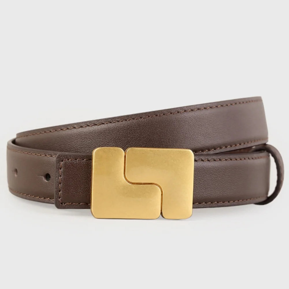 Women's Narrow Leather Waist Belt