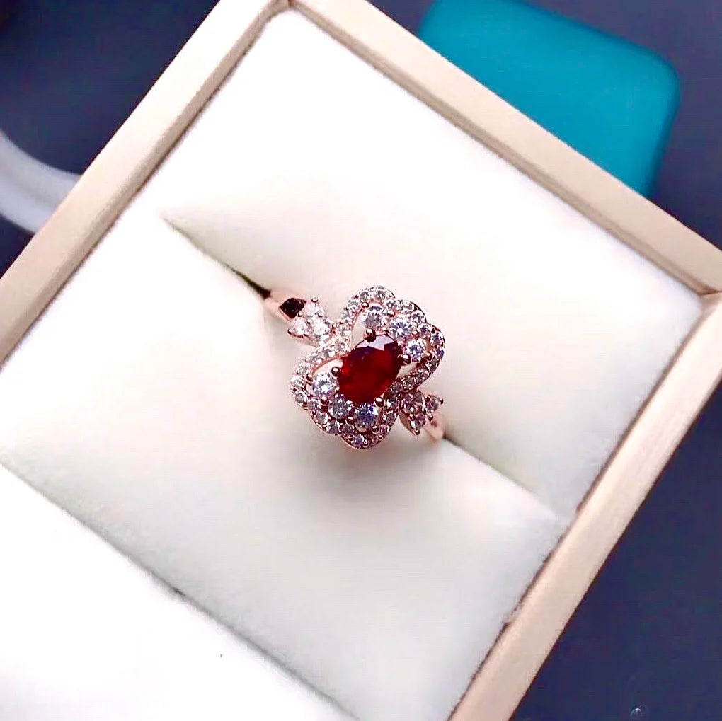 Natural Ruby Sterling Silver Ring