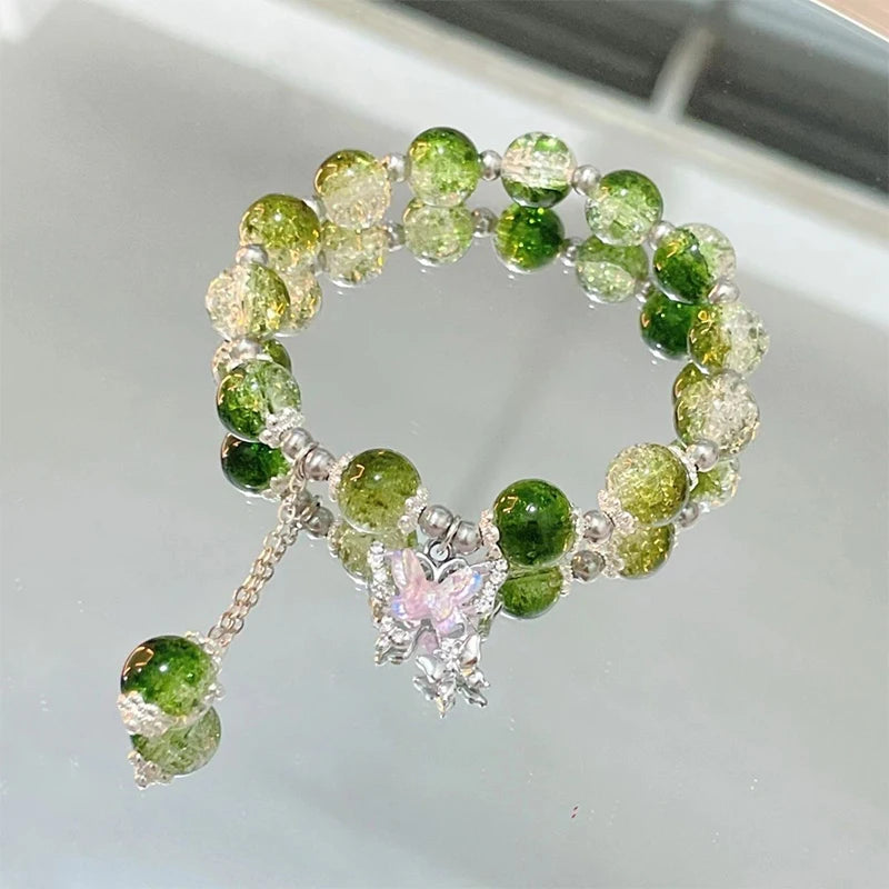 Crystal Butterfly Bead Bracelet