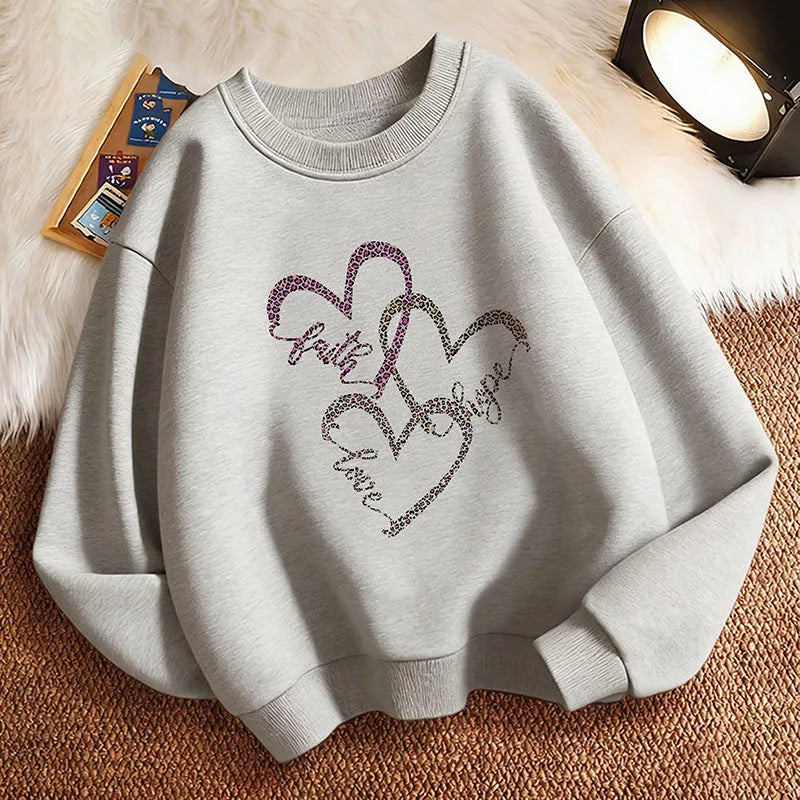 Kids Leopard Heart Sweatshirt