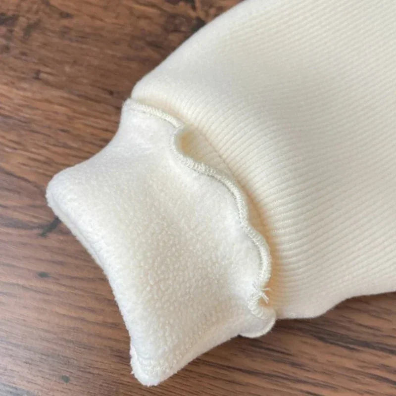 Girls Puff Sleeve Embroidered Sweater