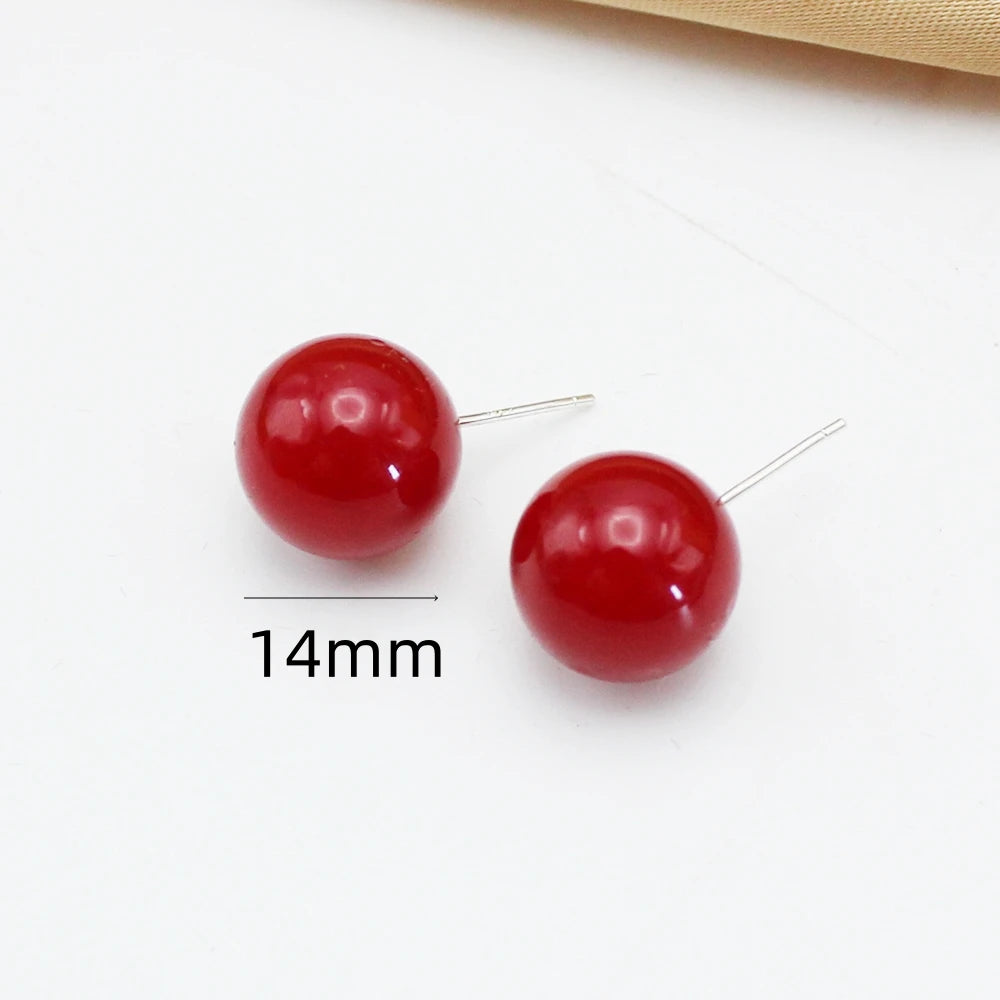Classic White Pearl Stud Earrings