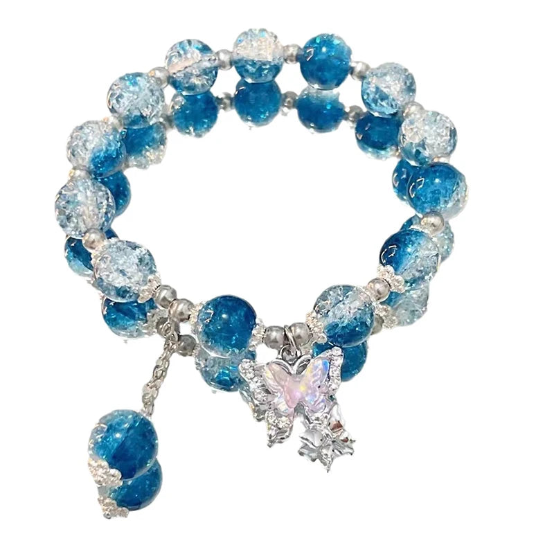 Crystal Butterfly Bead Bracelet