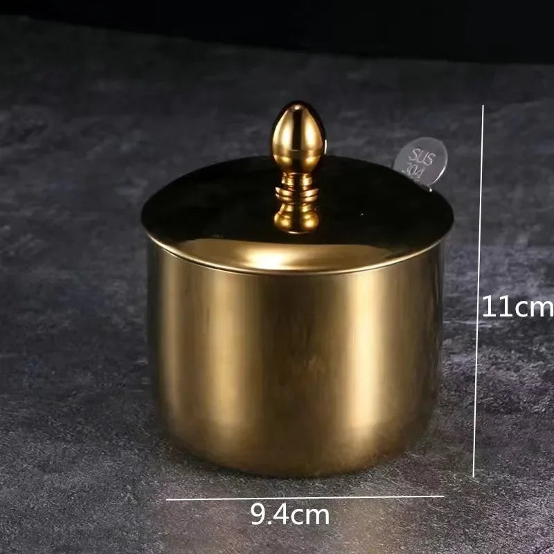 Gold Glass Spice Jar with Spoon