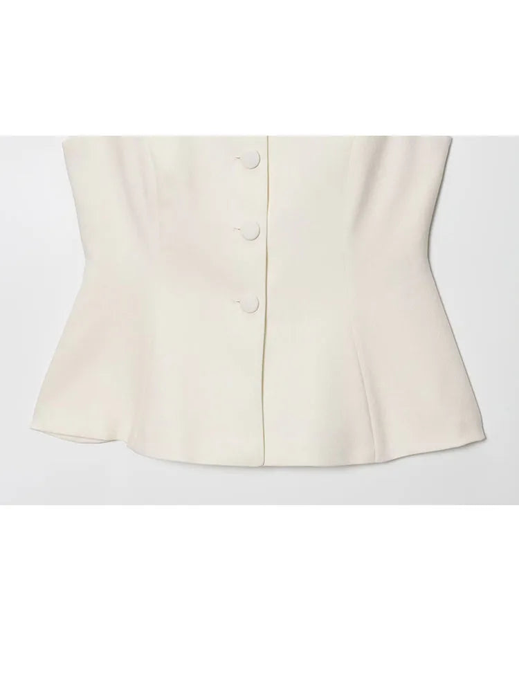 Sleeveless Button Top & Straight Pants Set