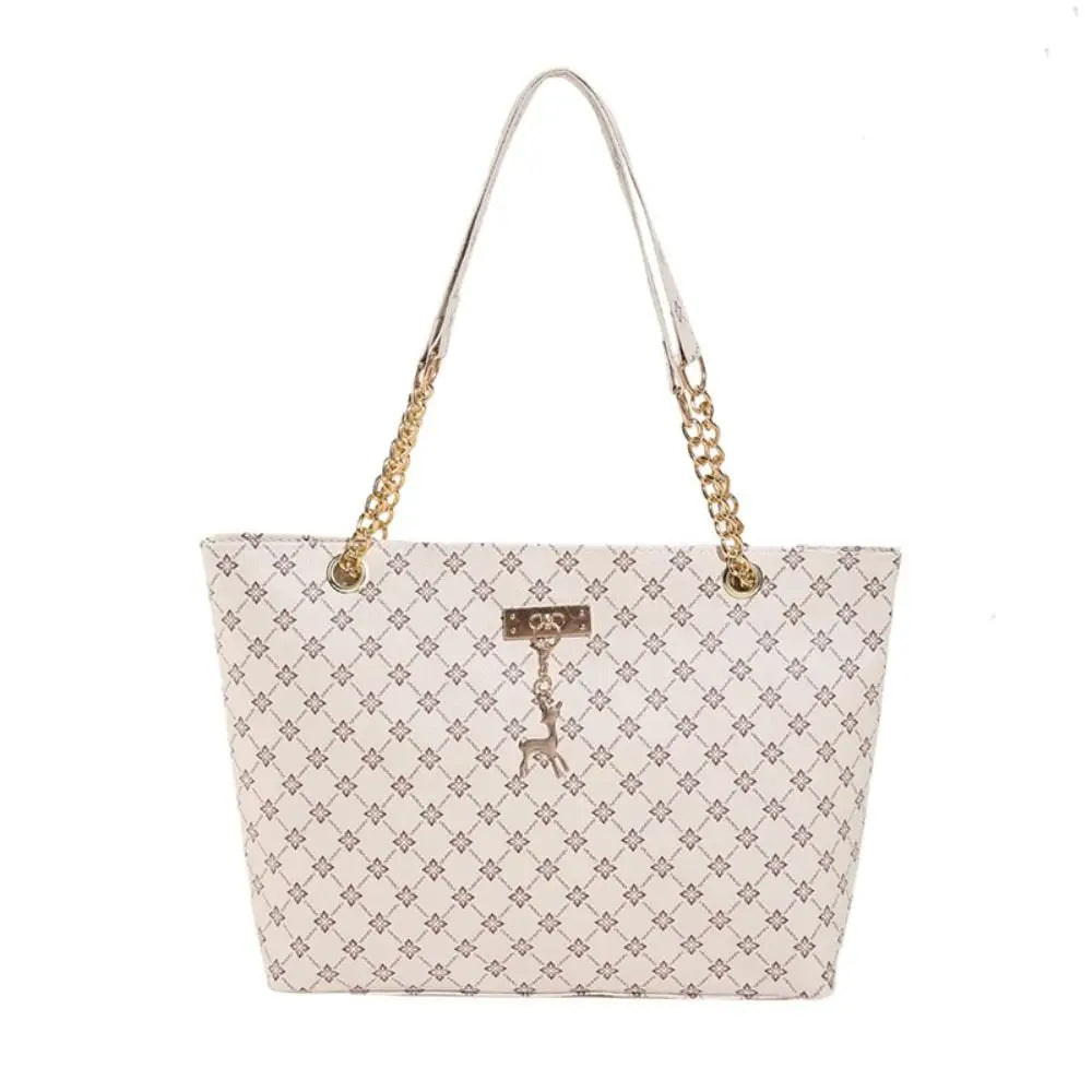Printed PU Leather Tote Bag