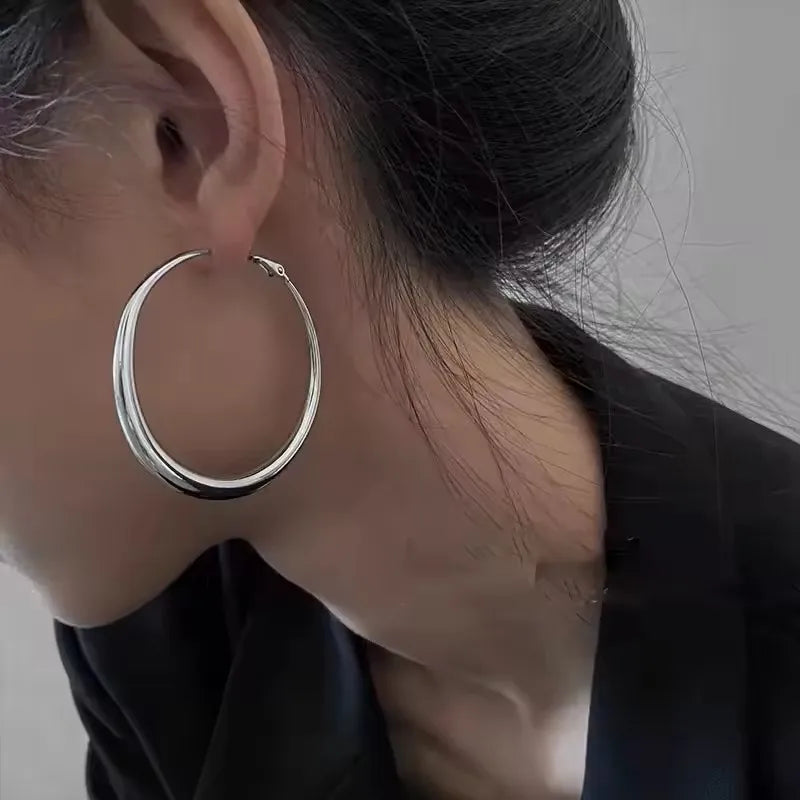 925 Silver Heart Hoop Earrings