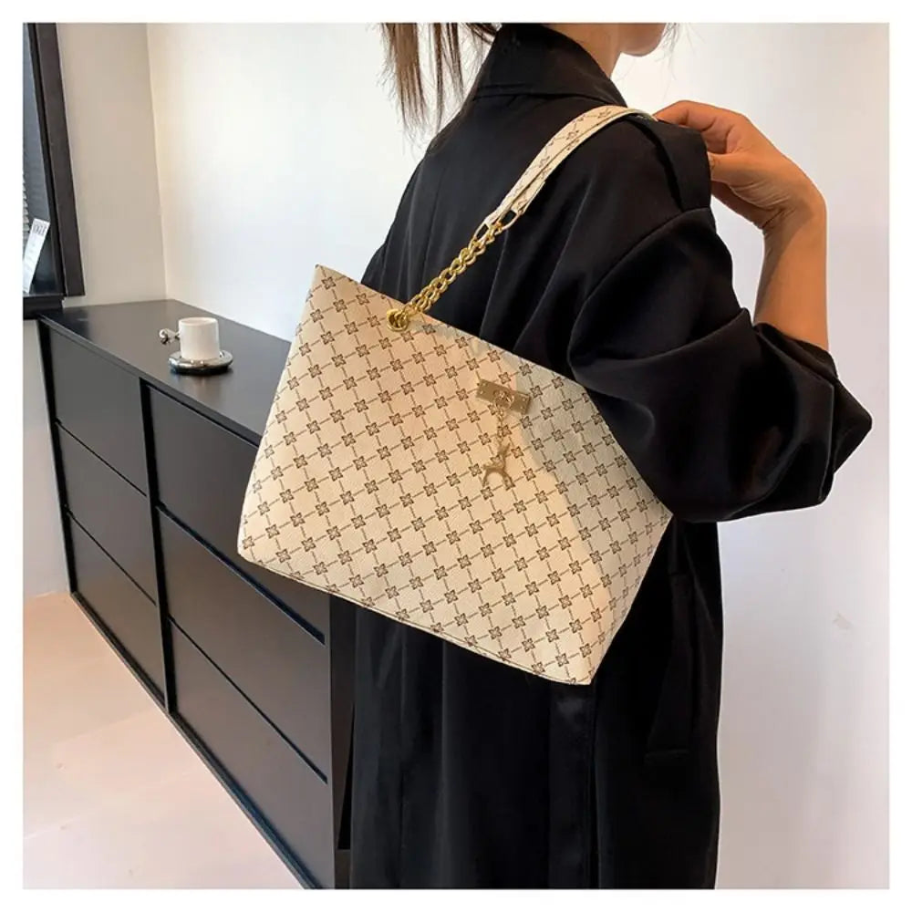 Printed PU Leather Tote Bag