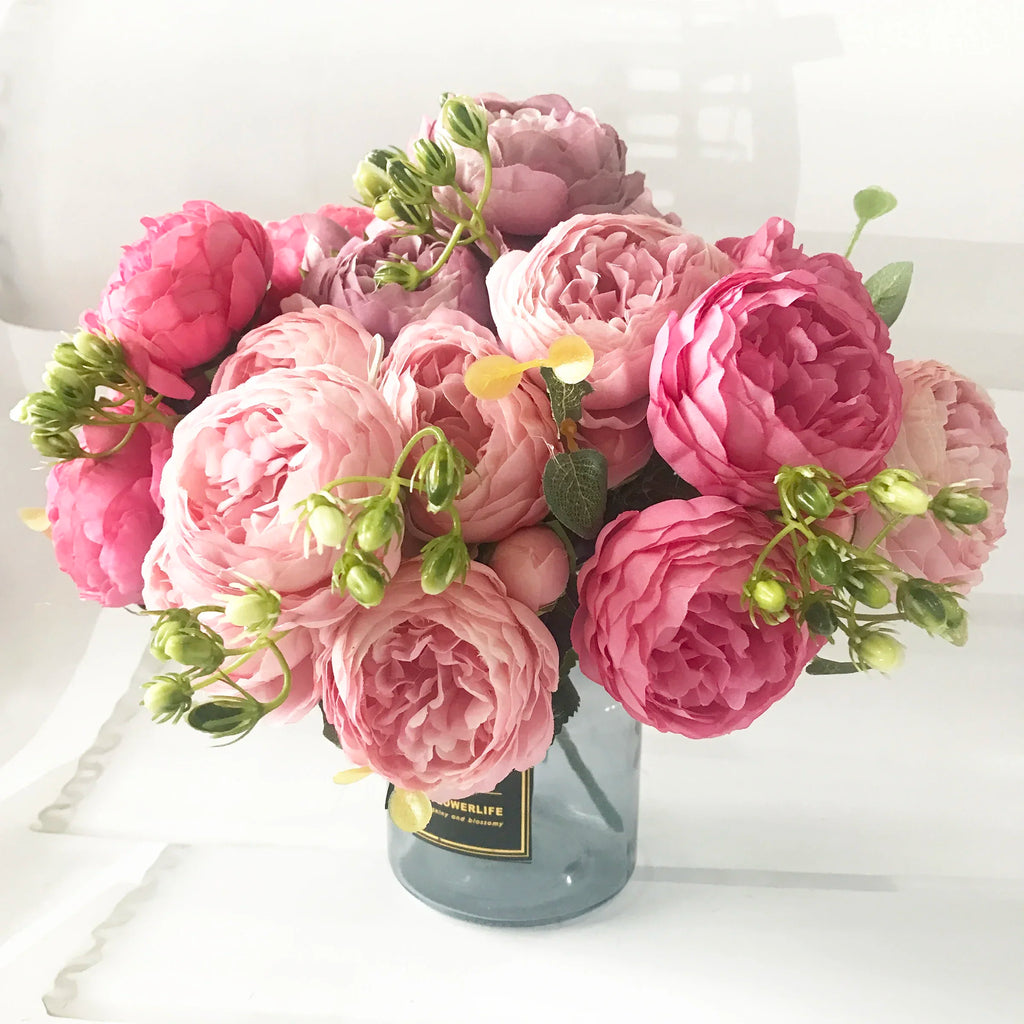 Pink Silk Peony Bouquet 30cm