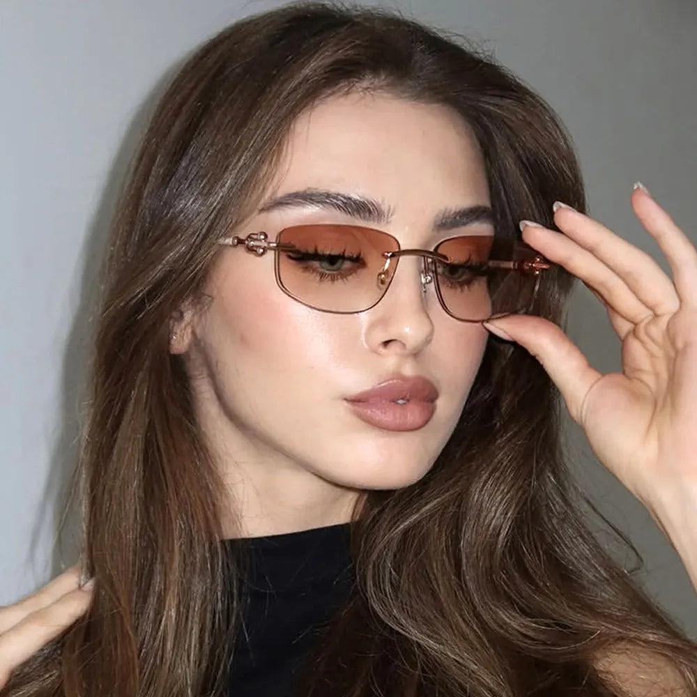 Women's Frameless Polygon Sunglasses