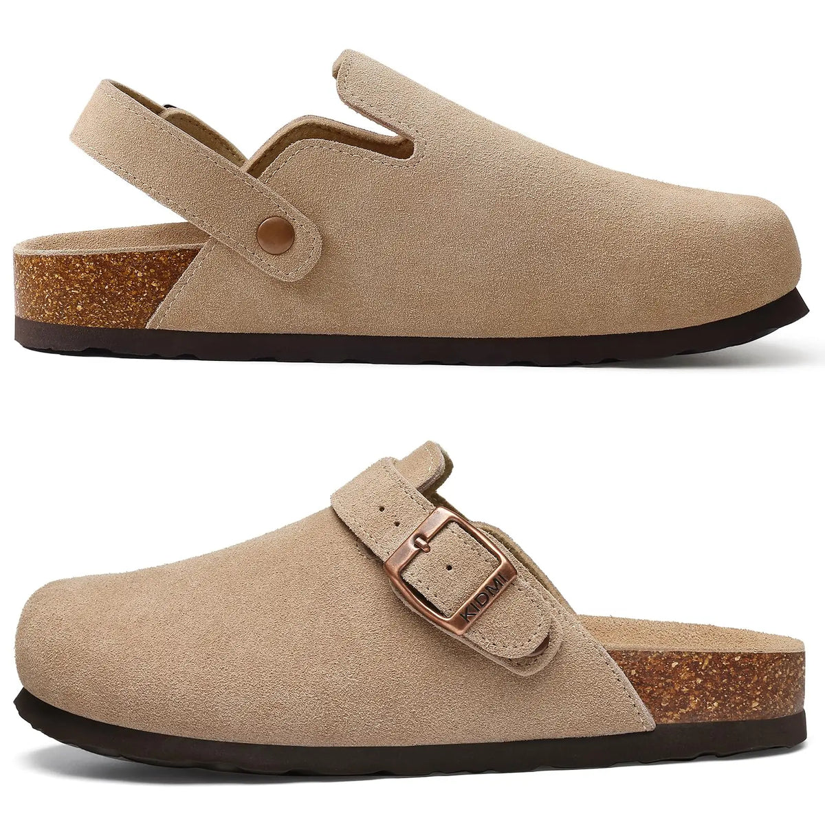 Women's Suede Buckle Clogs