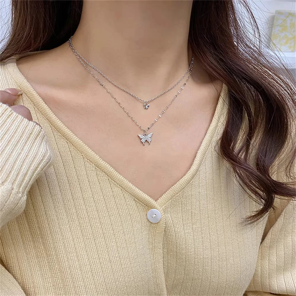 🦋 Butterfly Double Layer Necklace