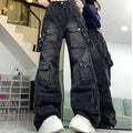 Black Baggy Cargo Jeans