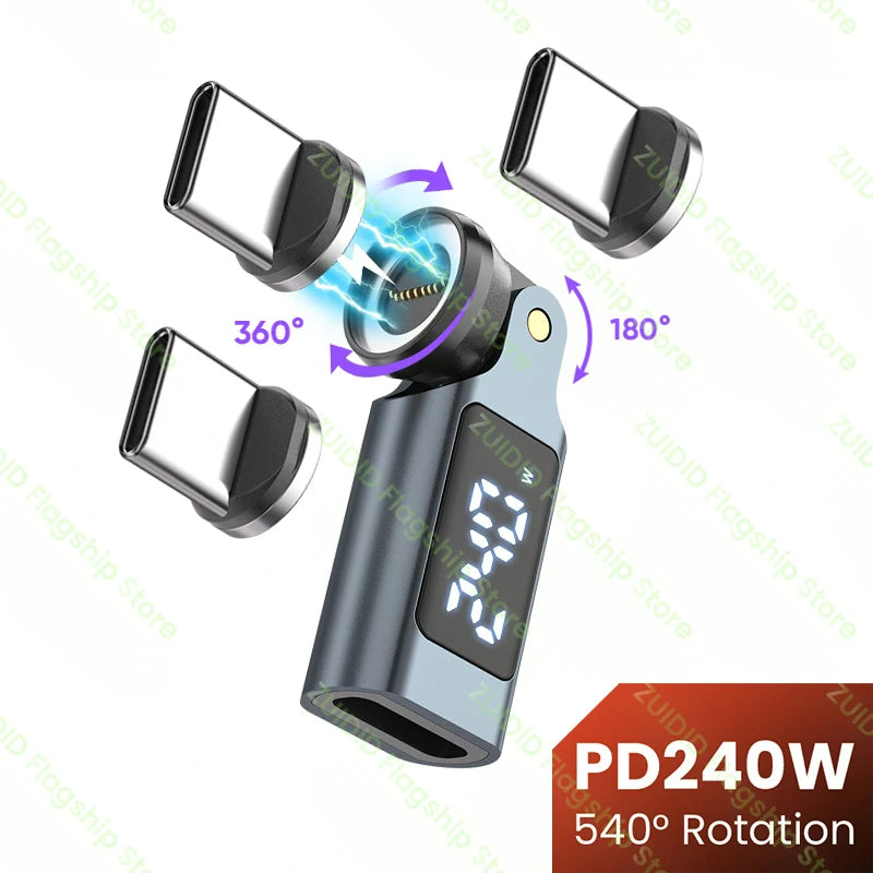 📟 240W Digital Display USB-C Magnetic Adapter