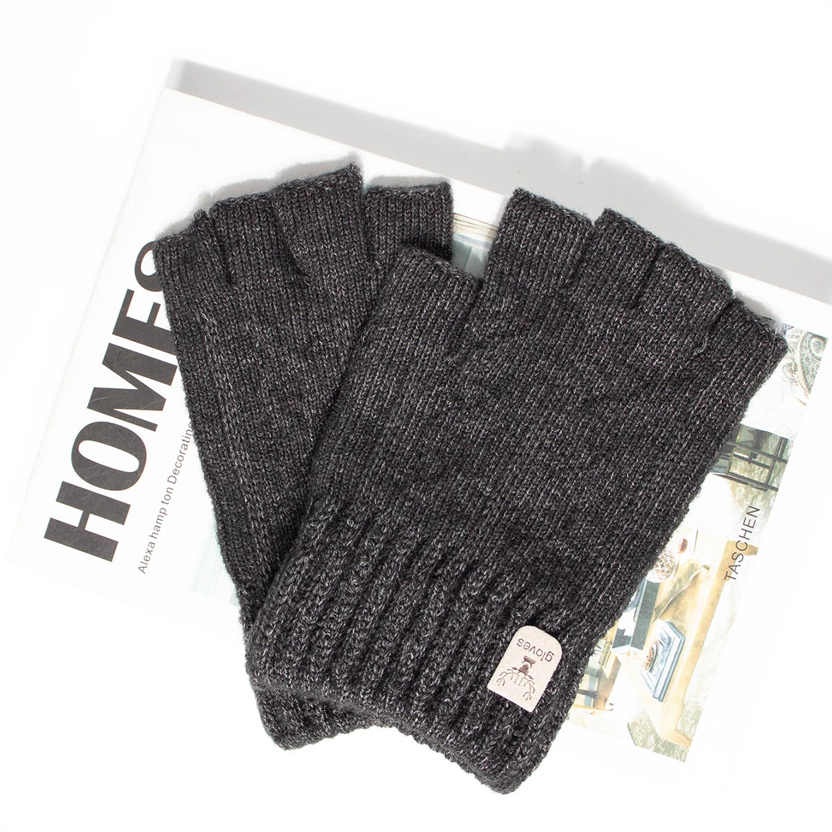 Knitted Half-Finger Gloves