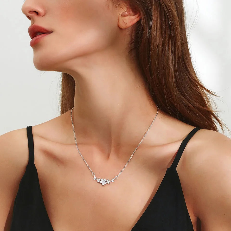 🌸 ZAKOL Zircon Flower Pendant Necklace