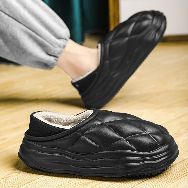 Men's Waterproof Plush Slippers