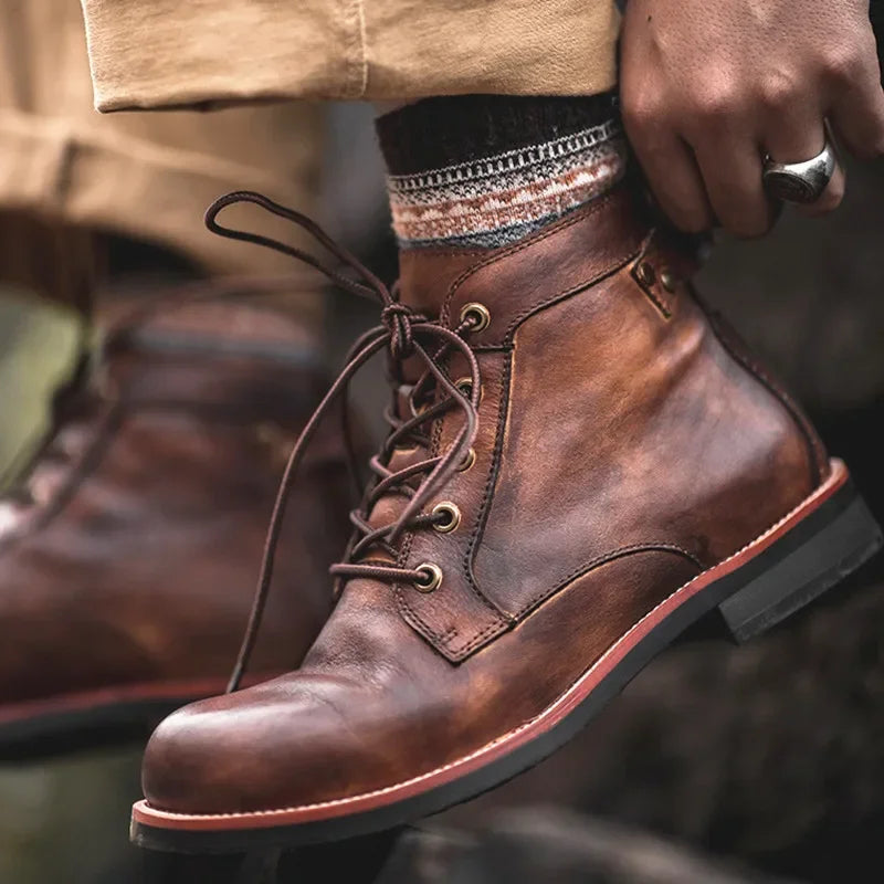 Men's Vintage Platform Ankle Boots