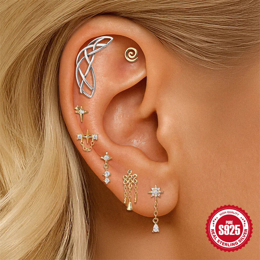 925 Silver Morning Glory Flat Back Stud