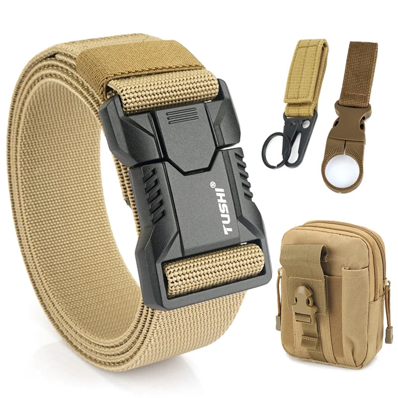 Tactical Elastic Belt with Quick Release Buckle