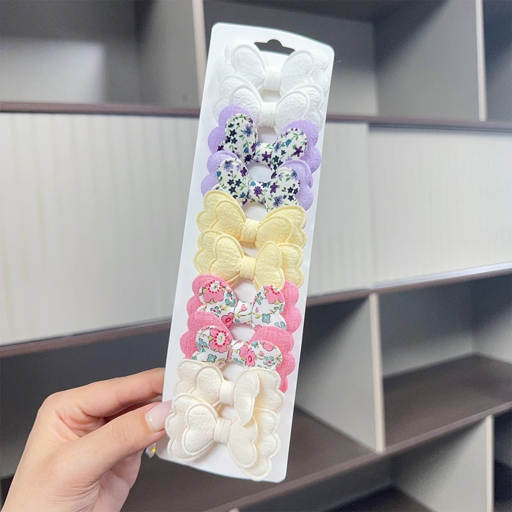 Girls Hair Bow Clips – 10 Pcs