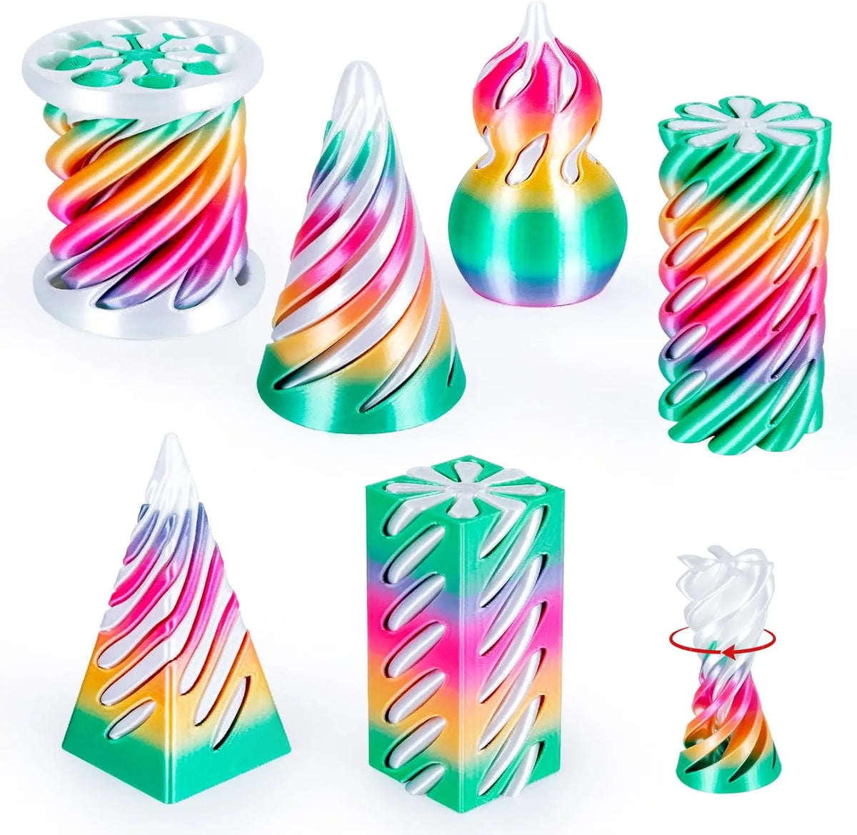 3D Printed Spiral Cone Fidget – 6 Pack