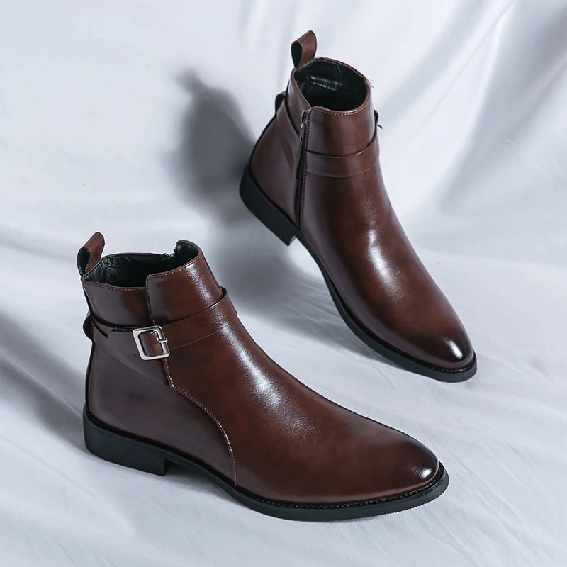Men's Leather Oxford Dress Boots