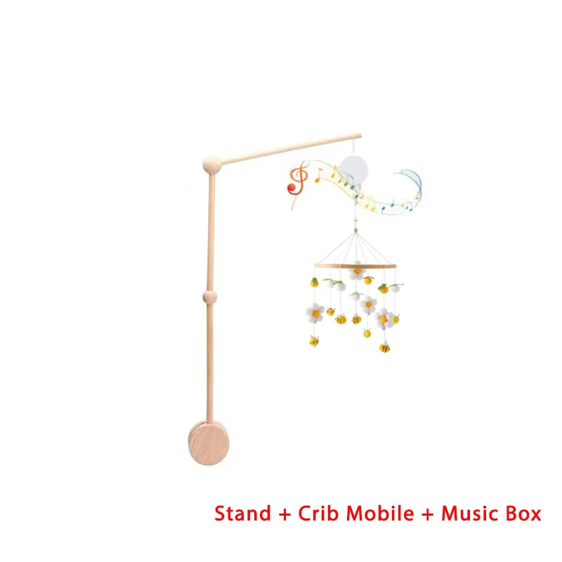 🐻 Wooden Bear Baby Crib Mobile