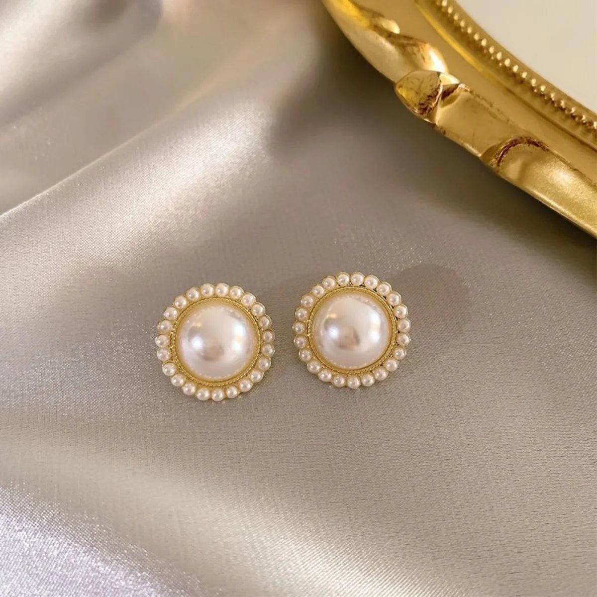 Red Enamel Pearl Drop Earrings