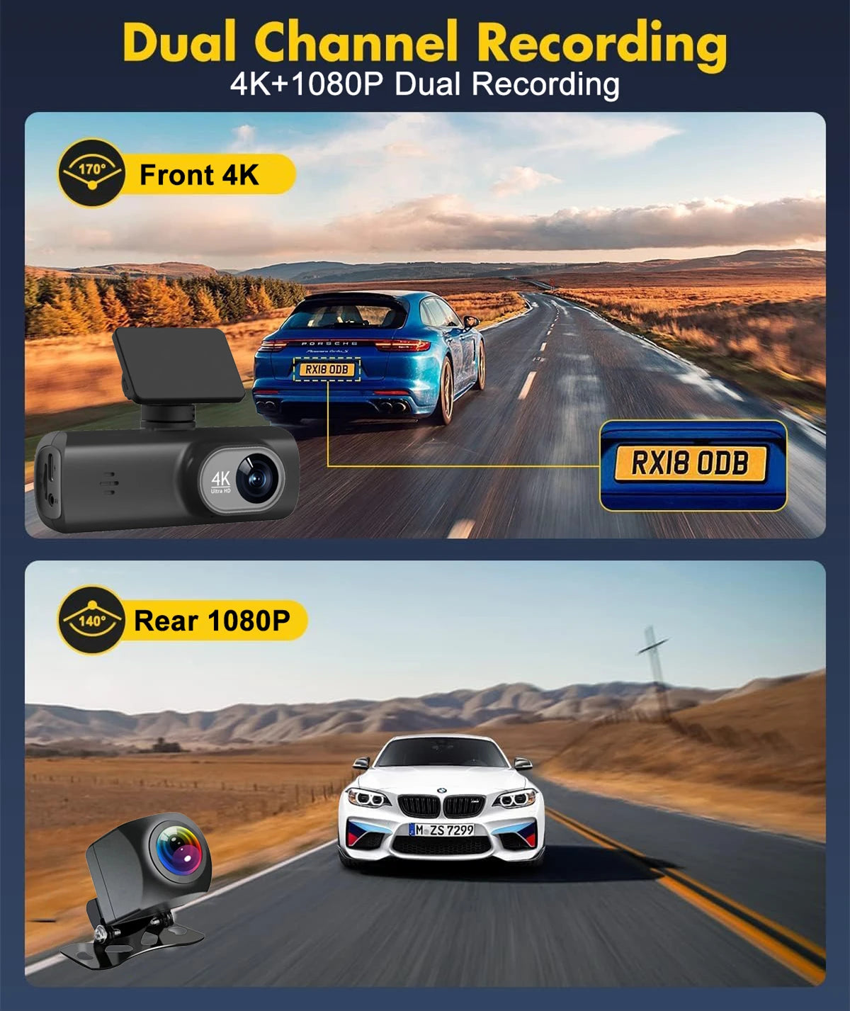 ⭐ Soam 4K Dual Dash Cam