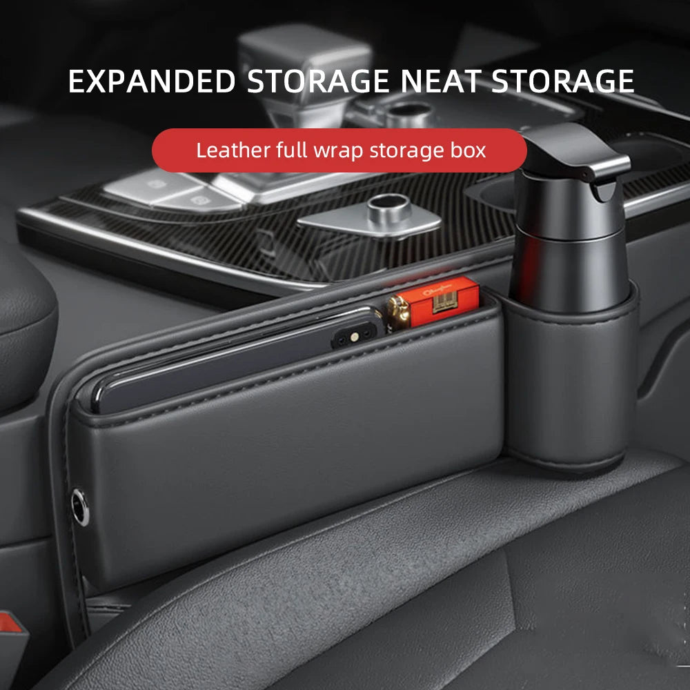 🚗 PU Leather Car Seat Gap Organizer
