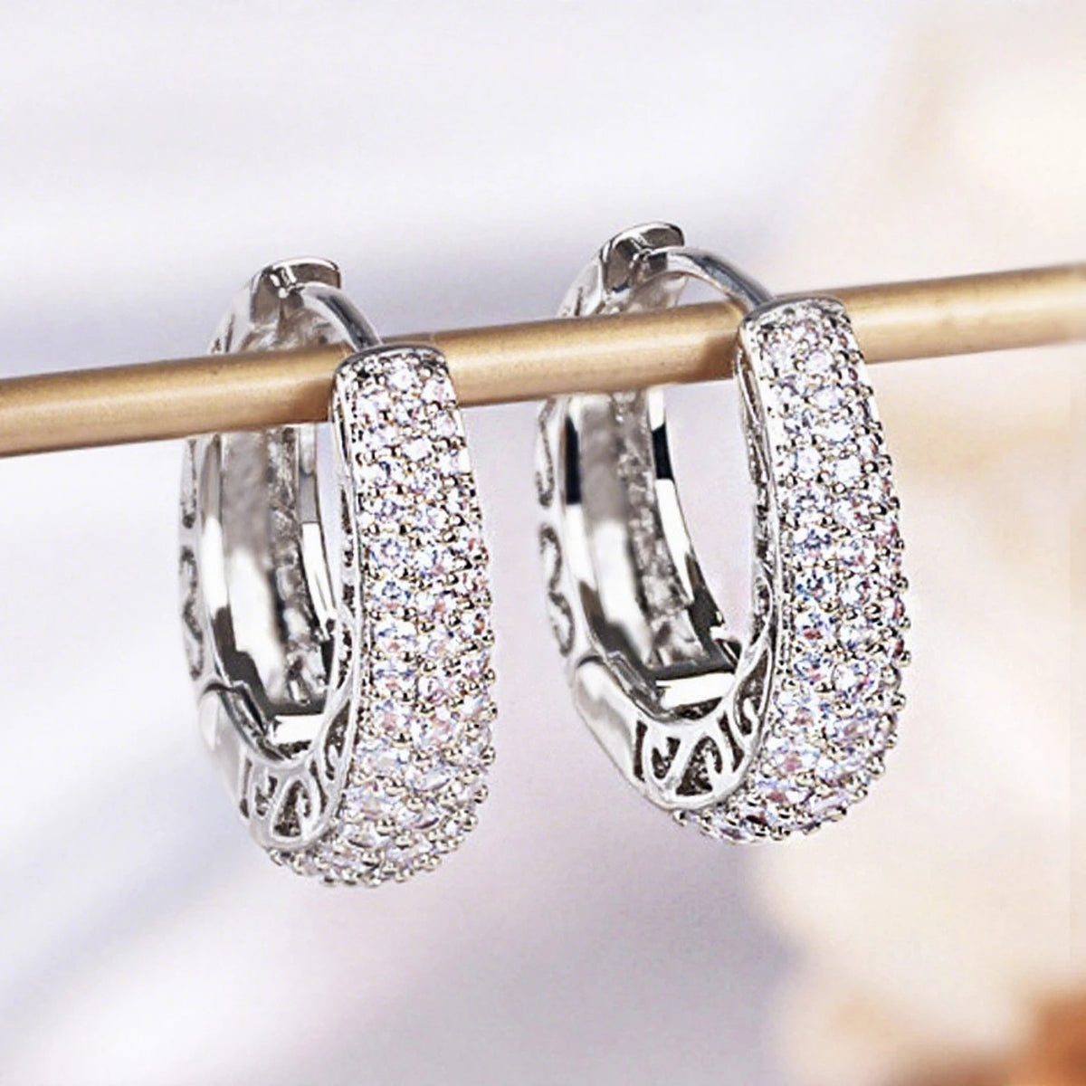 Dazzling CZ Hoop Earrings