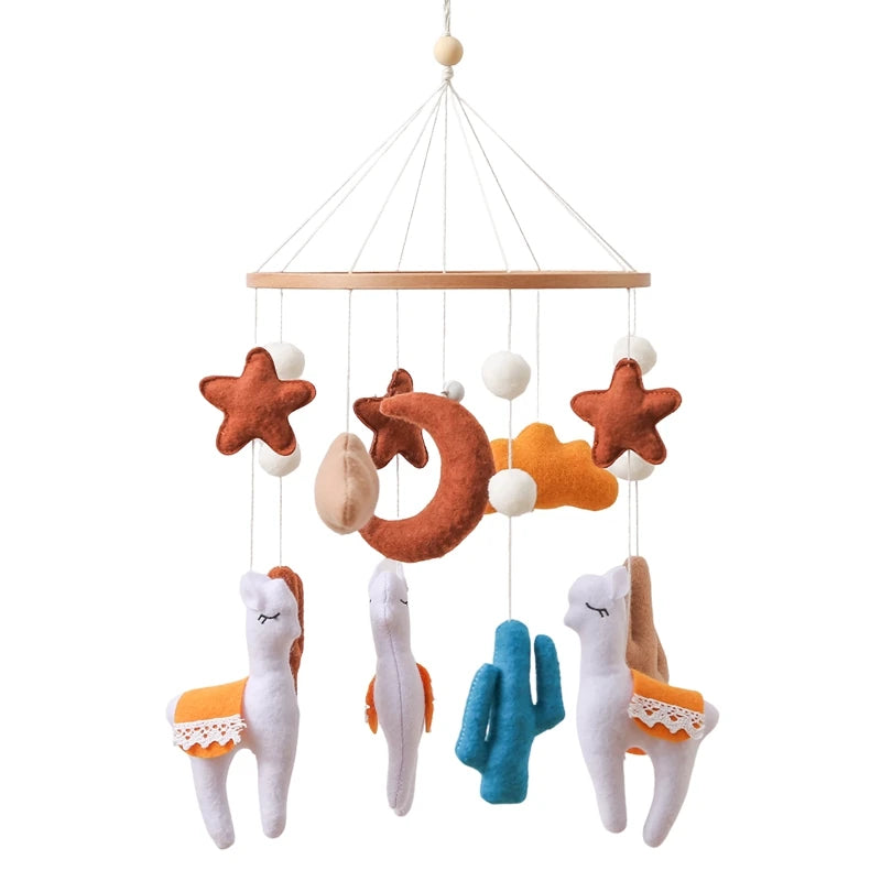 🐻 Wooden Bear Baby Crib Mobile