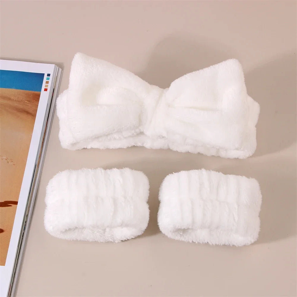 Spa Headband & Wristbands – 3 Pcs