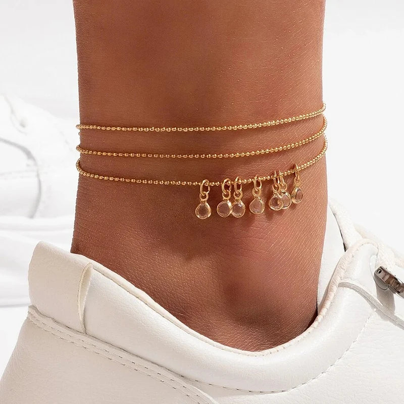 ⭐ Boho Star Crystal Anklet