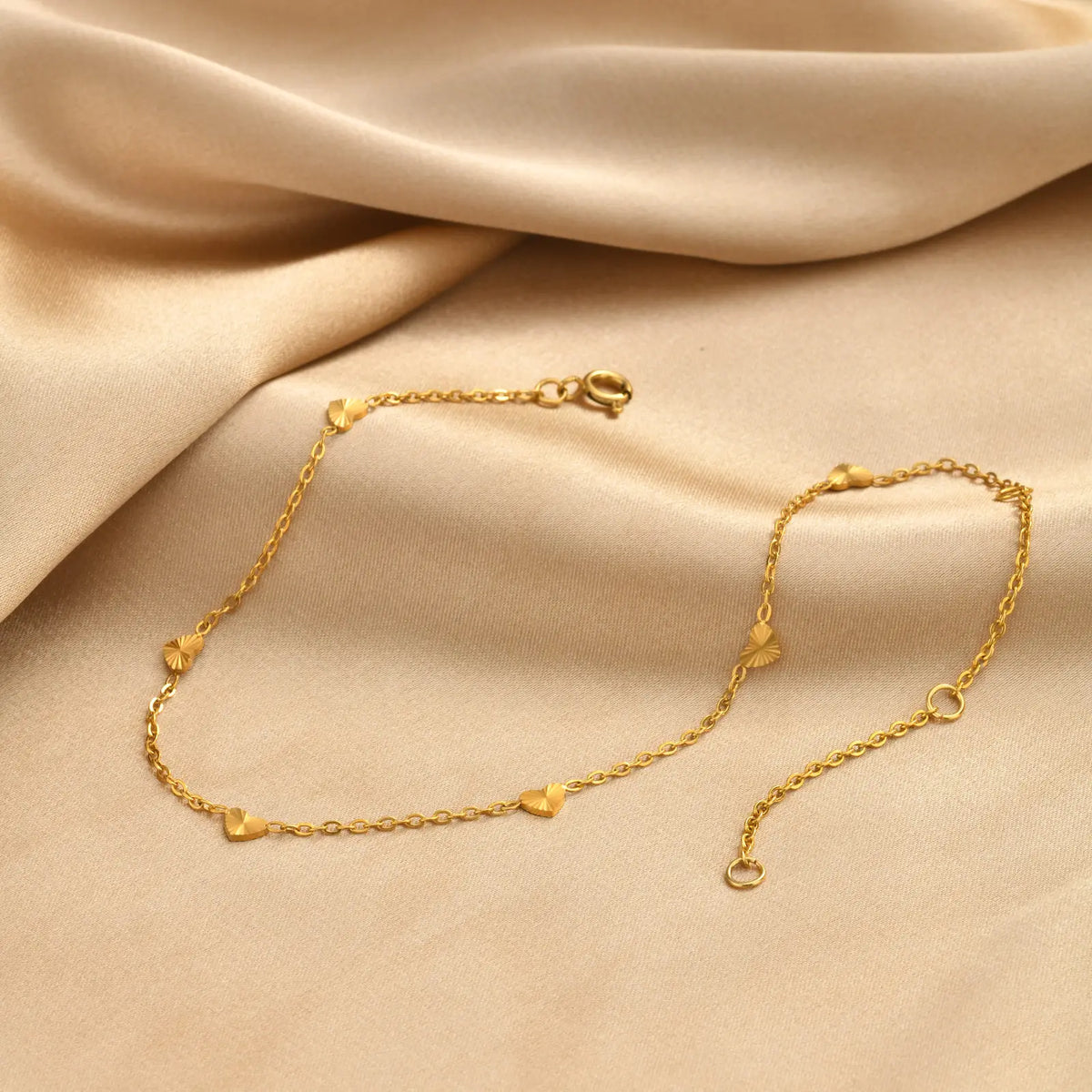 18K Gold Plated Heart Anklet